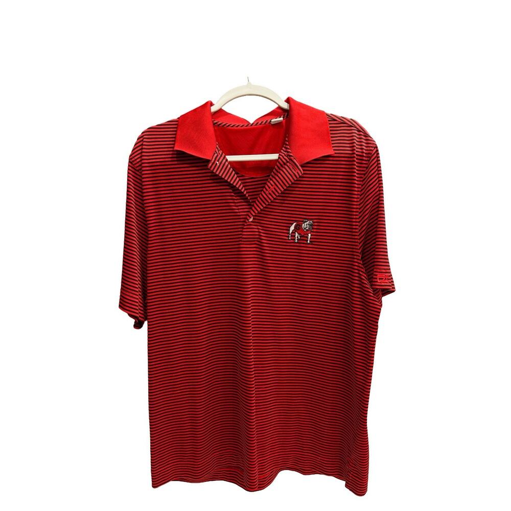Nike Georgia Bulldogs Polo Shirt Mens Large Blade Collar Dri Fit Golf Logo